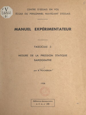 cover image of Mesure de la pression statique barographe